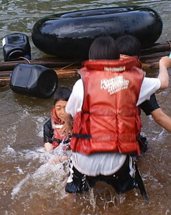 rafting in wet clothes